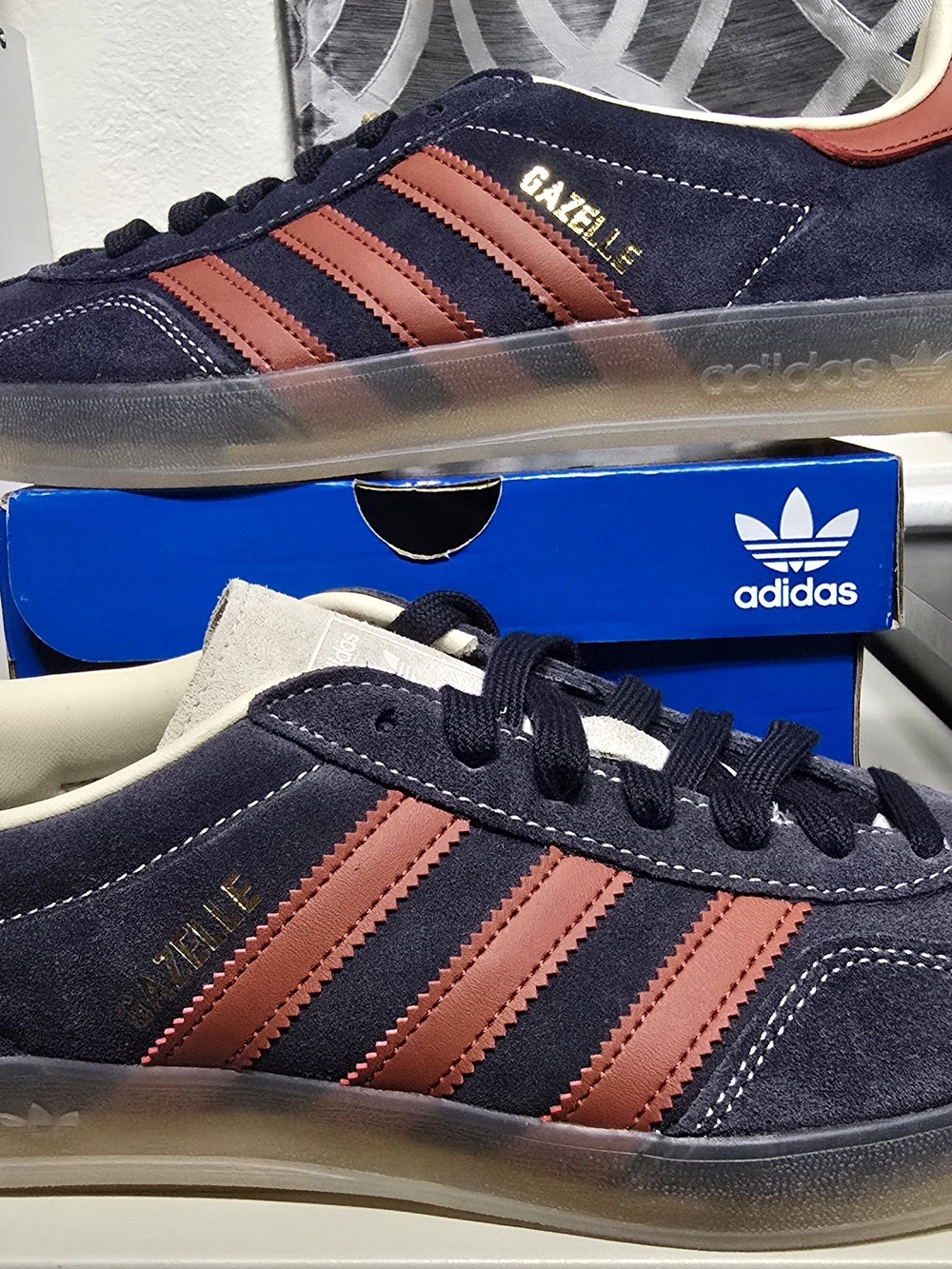 adidas Gazelle Men’s Navy and Red Suede Sneakers